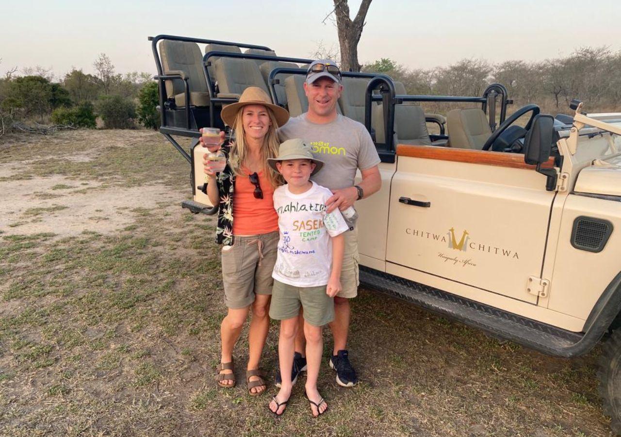 family on safari in Chitwa Chitwa, South Africa