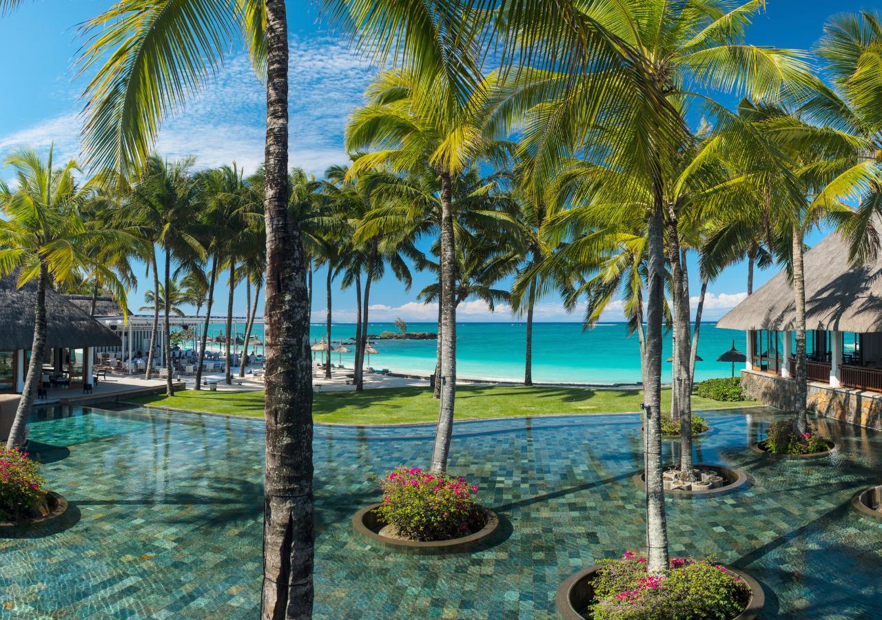 pool with a beach view