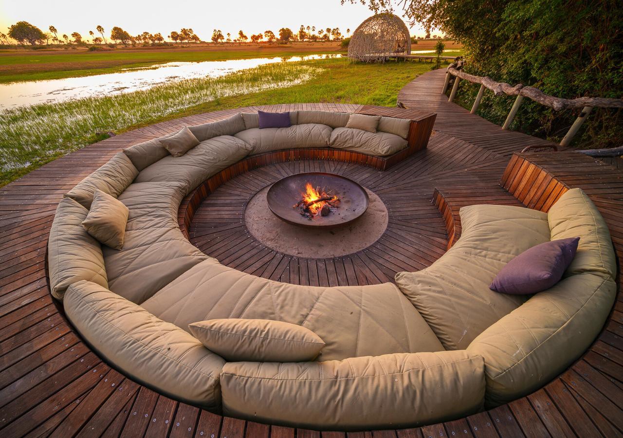 Firepit area in Botswana