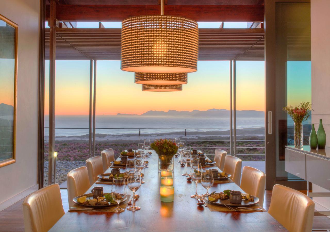 Ocean view from the dining area at Grootbos Private Villa
