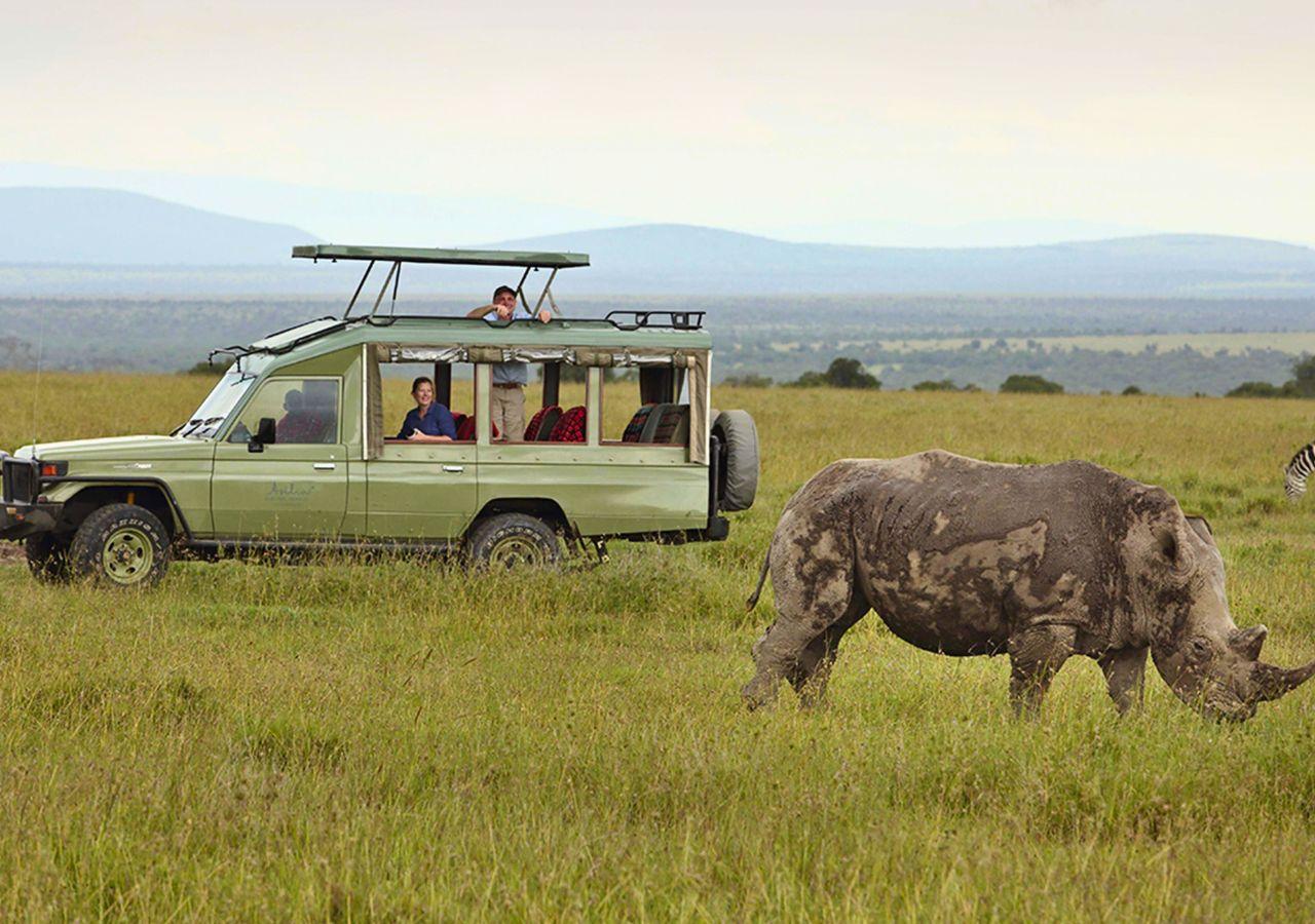 Ol Pejeta Bush Camp Electric Vehicle Rhino game viewing experience