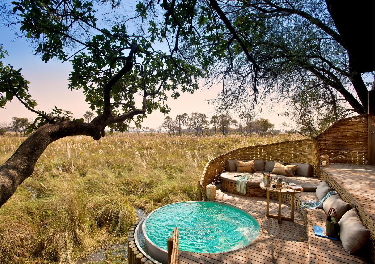private pool at safari camp in Botswana