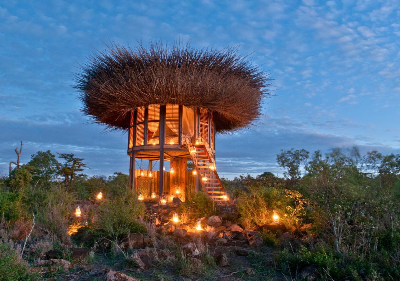 Sleep out bed at Segera Retreat, Laikipia, Kenya