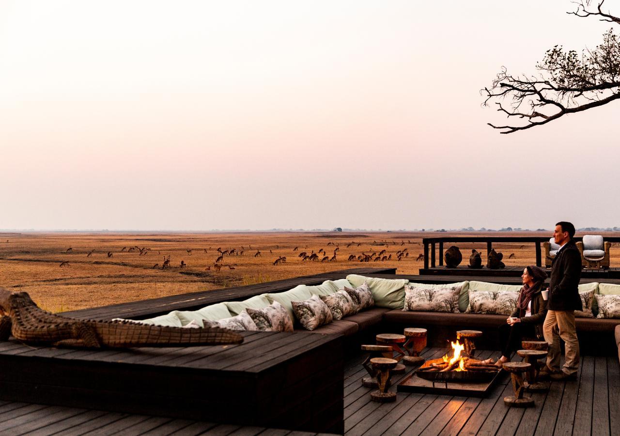 Shumba Camp deck with view of Antelope
