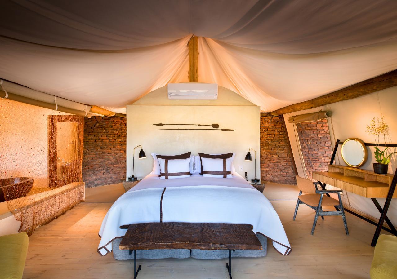 safari tented suite bedroom