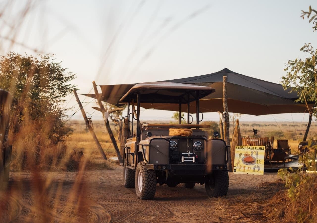 Asilia Africa Usangu Expedition Camp Green fuel safari vehicle