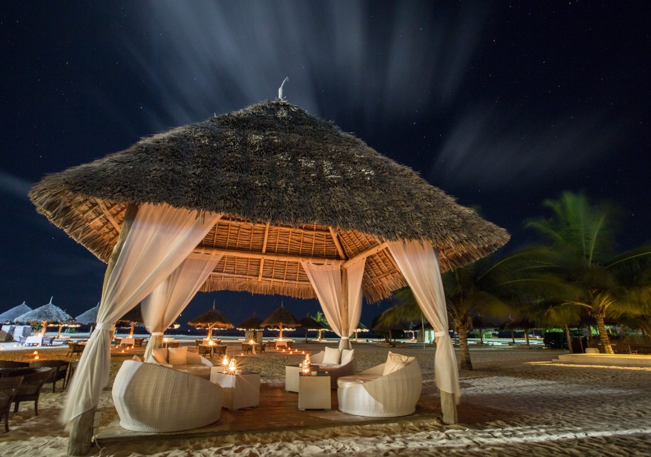 Gold Zanzibar Beach Pavillion At Night