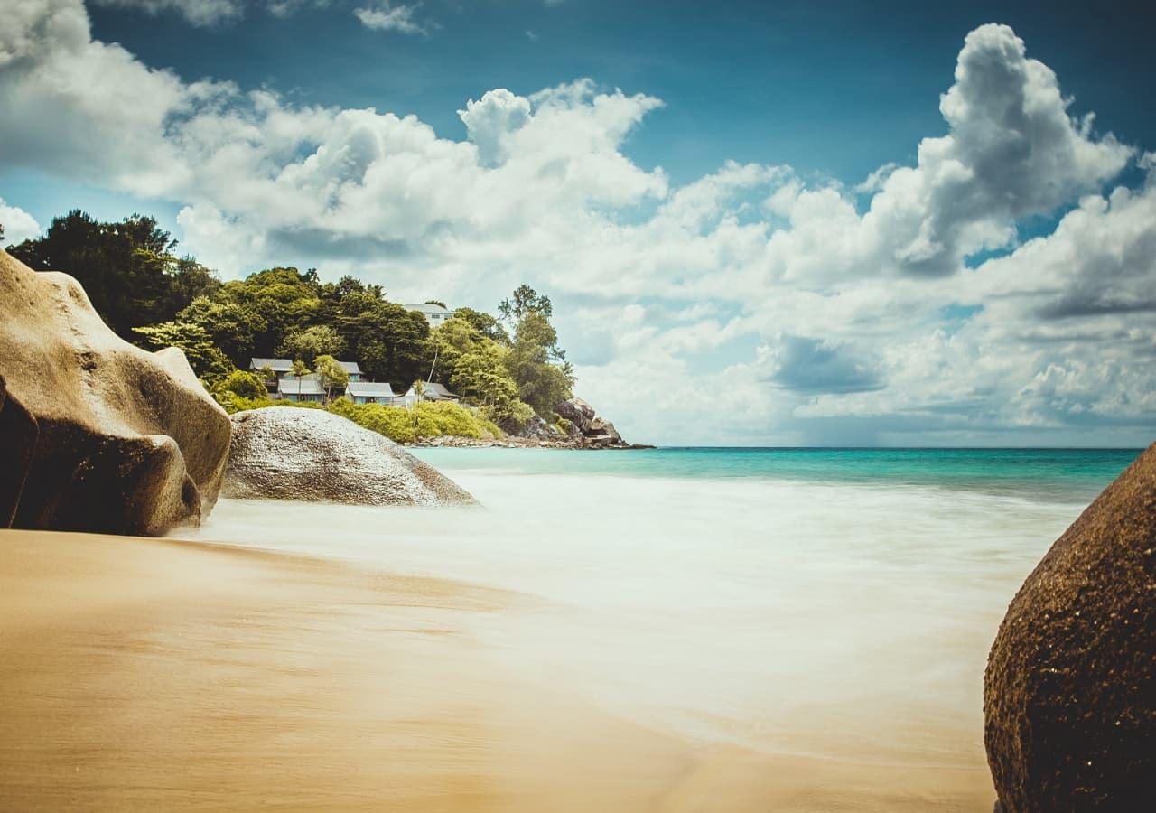 Idyllic white sand at Carana Beach