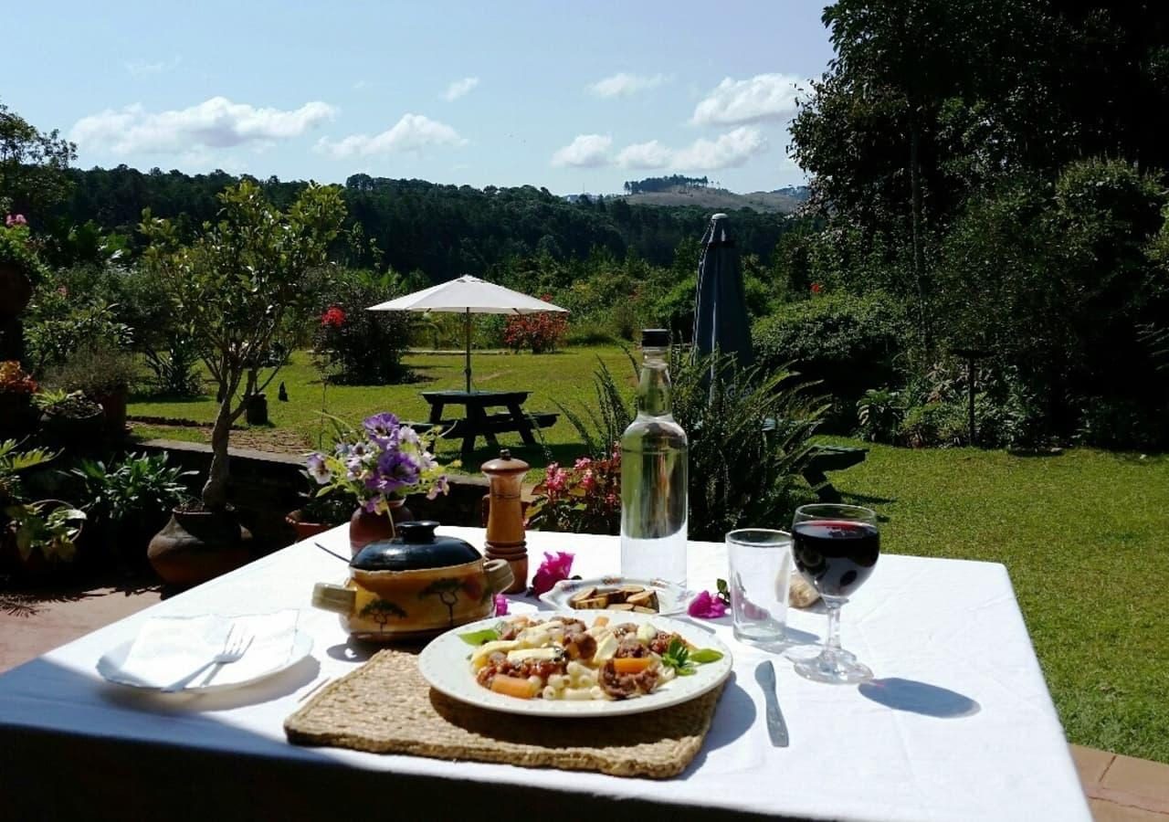 Luwawa Forest Lodge lunch in the garden