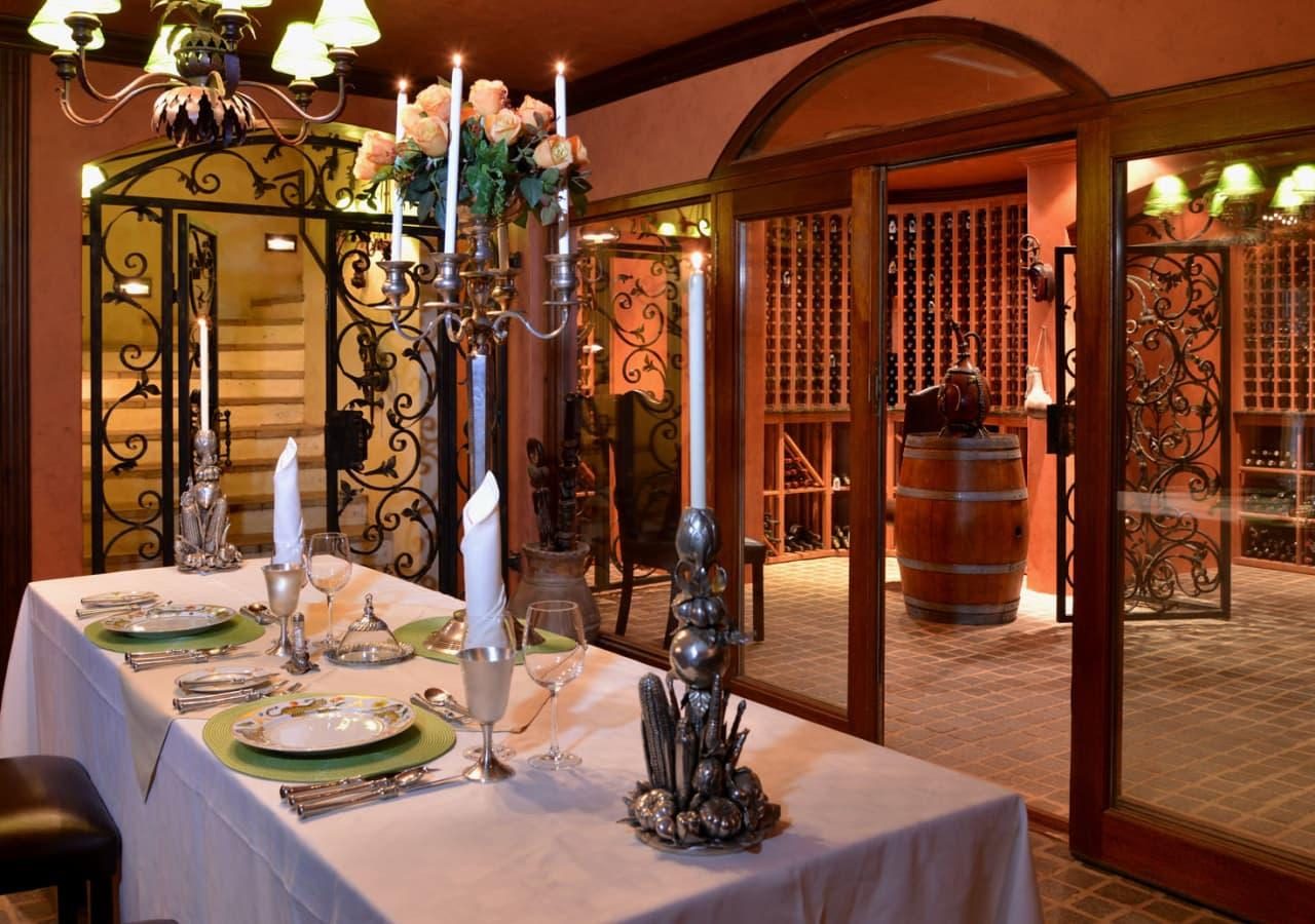 Mateya Safari Lodge Wine Cellar Dining