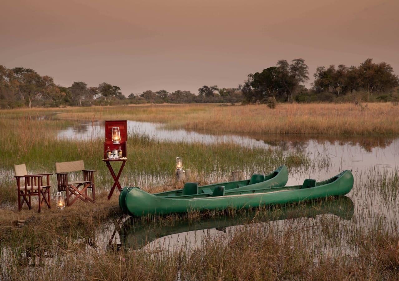 Okavango Explorers Camp delta sundowners