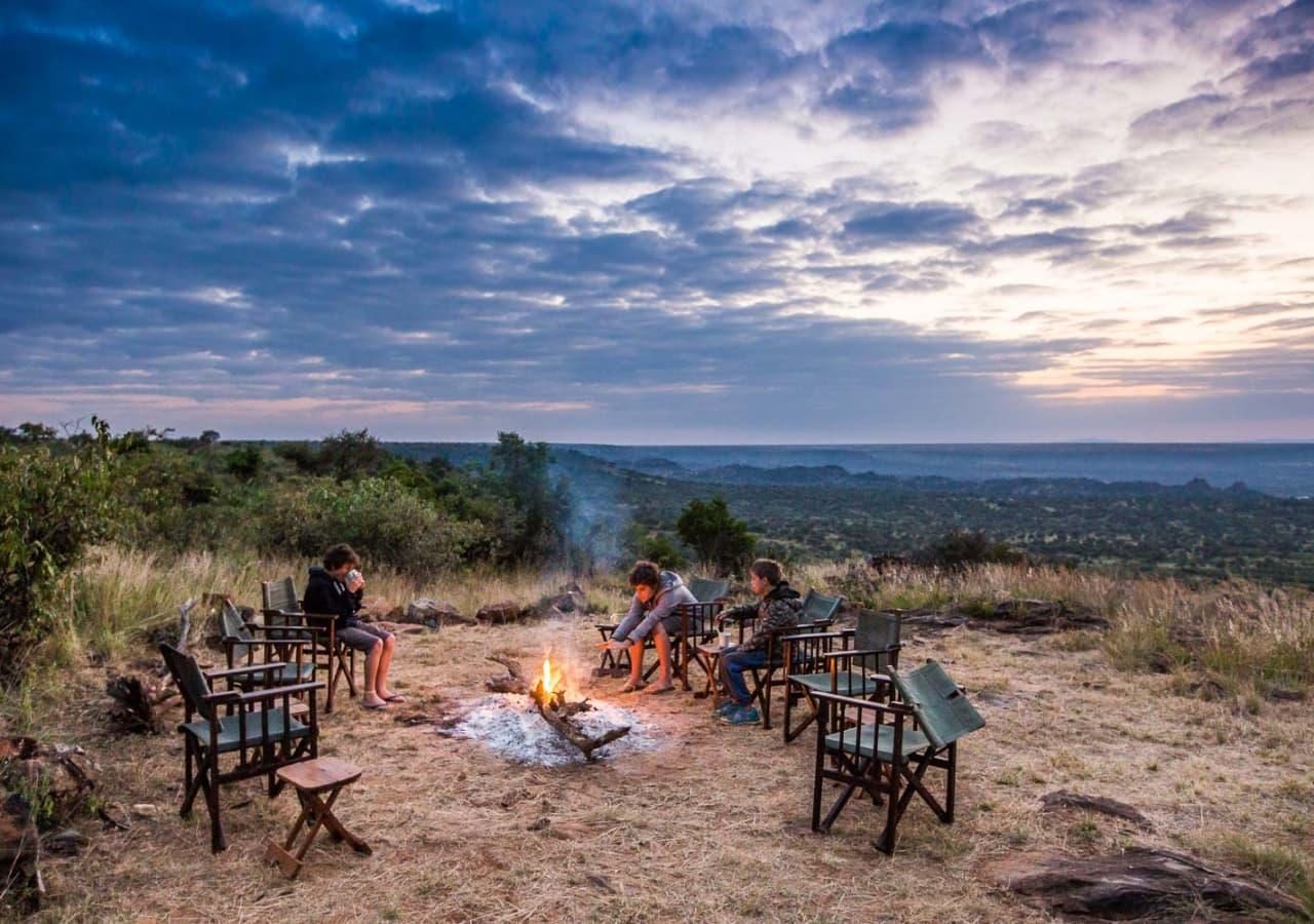 Siruai Mobile Camp evening by the fire