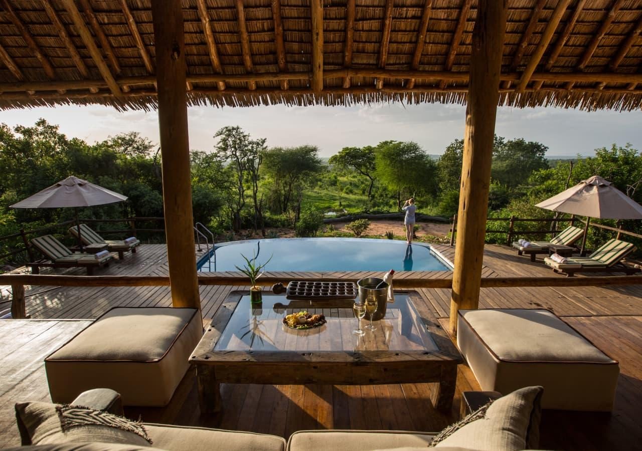 Tarangire Treetops lounge and pool area