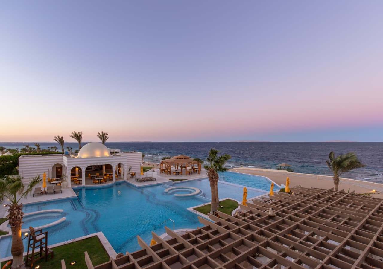 The Oberoi Beach Resort Sahl Hasheesh aerial view