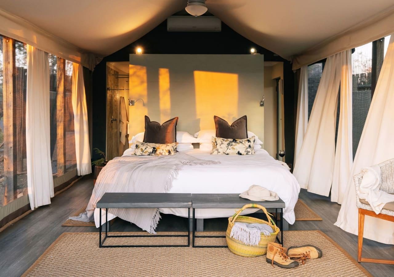 A tented bedroom suite