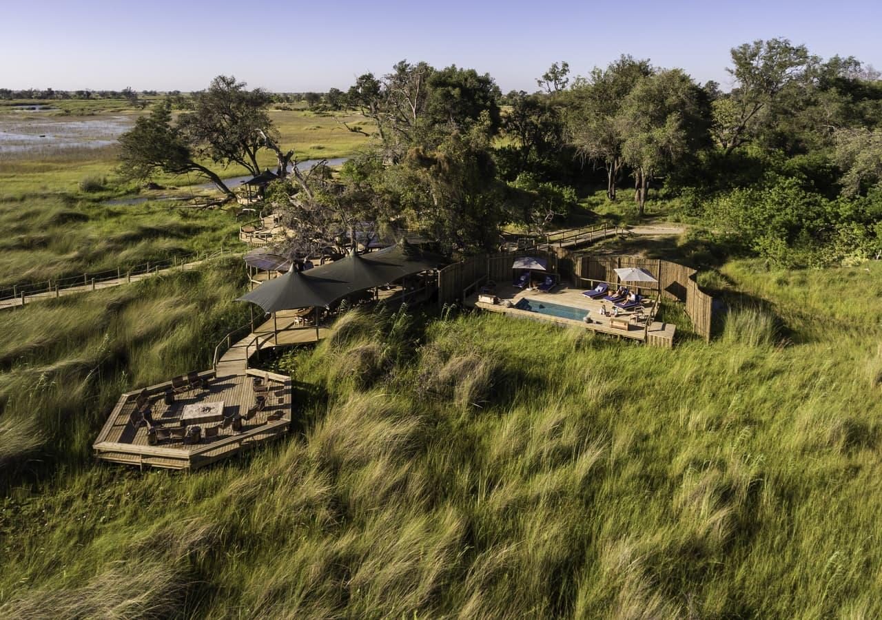 Aerial view of camp