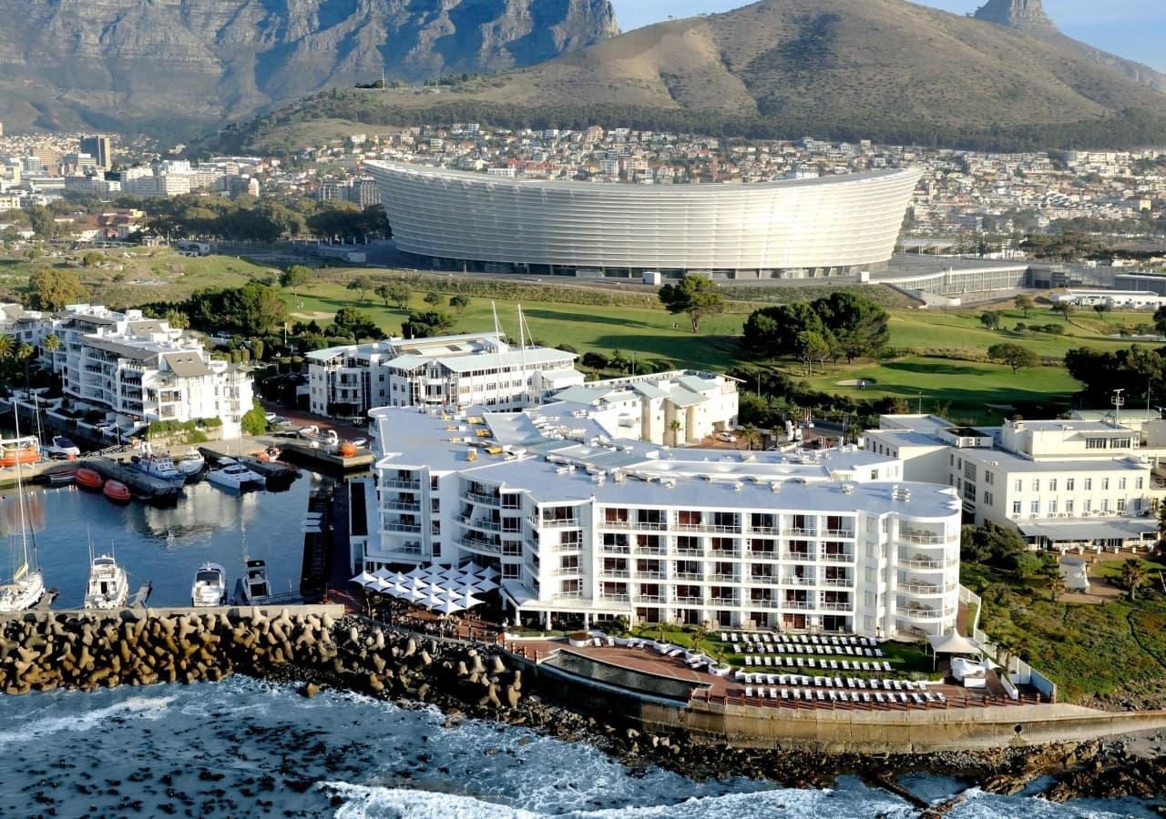 Aerial view of the hotel