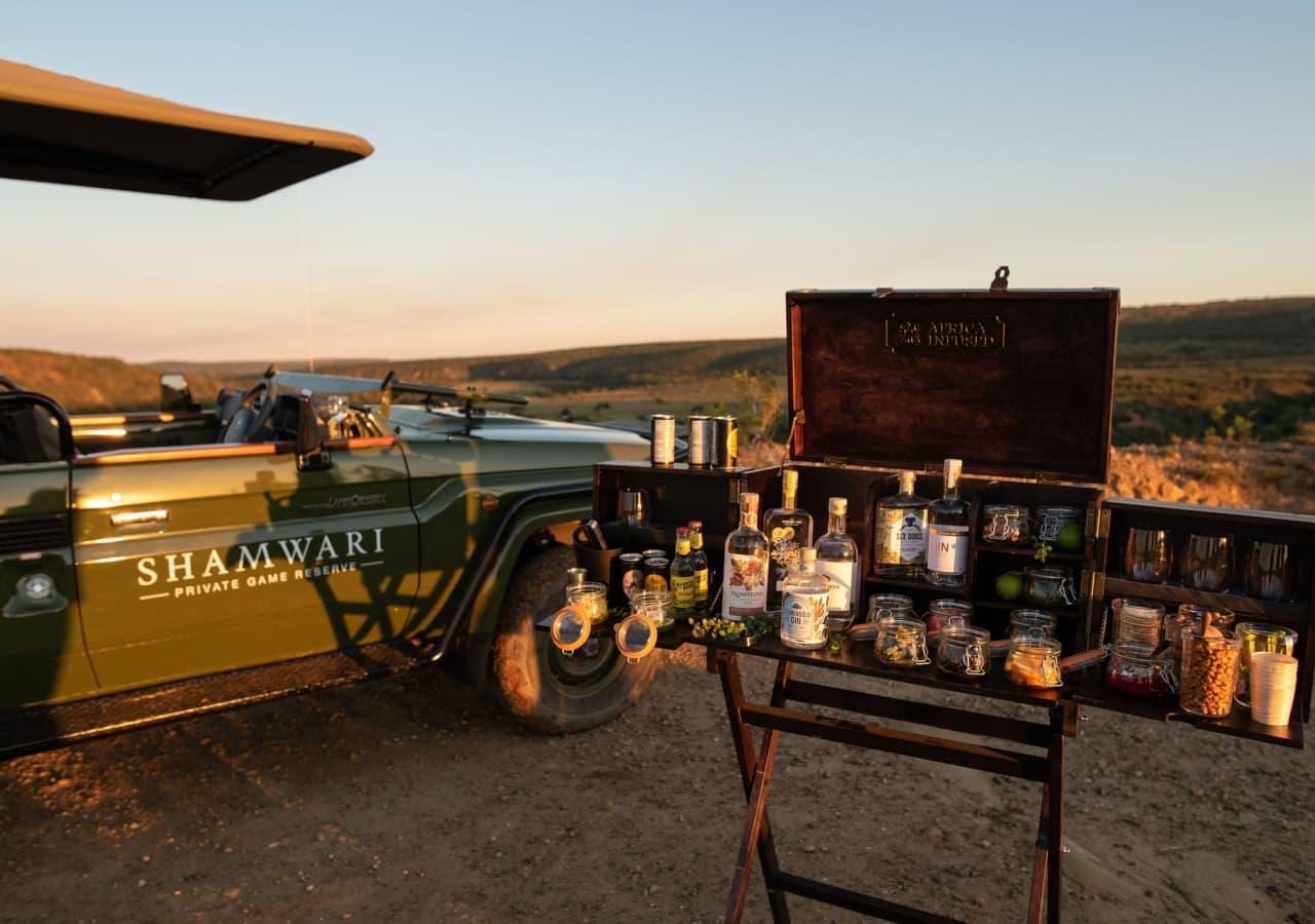 B Eagles Crag Lodge gamedrive sundowners