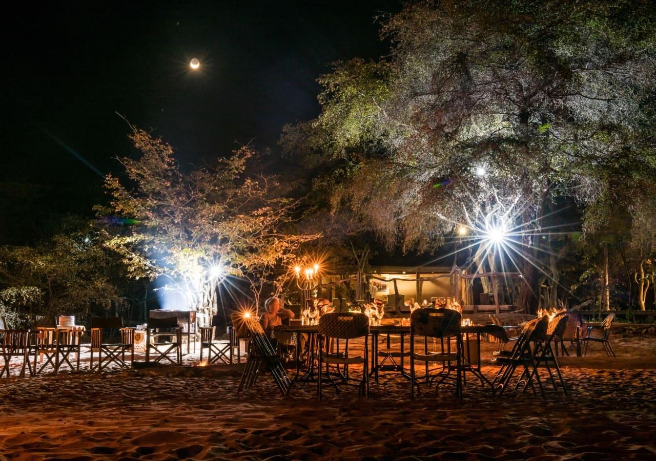 Changa safari camp guest area at night 1280