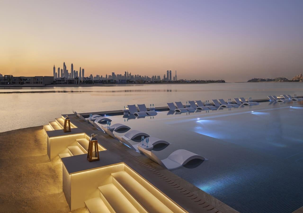 Infinity pool at dusk