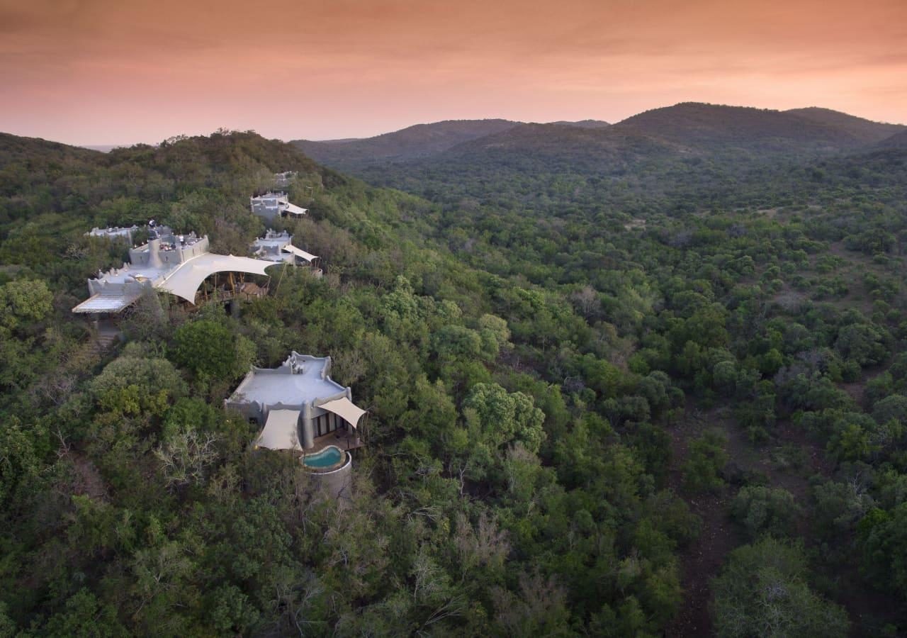 L aerial view of and Beyond Phinda Rock Lodge