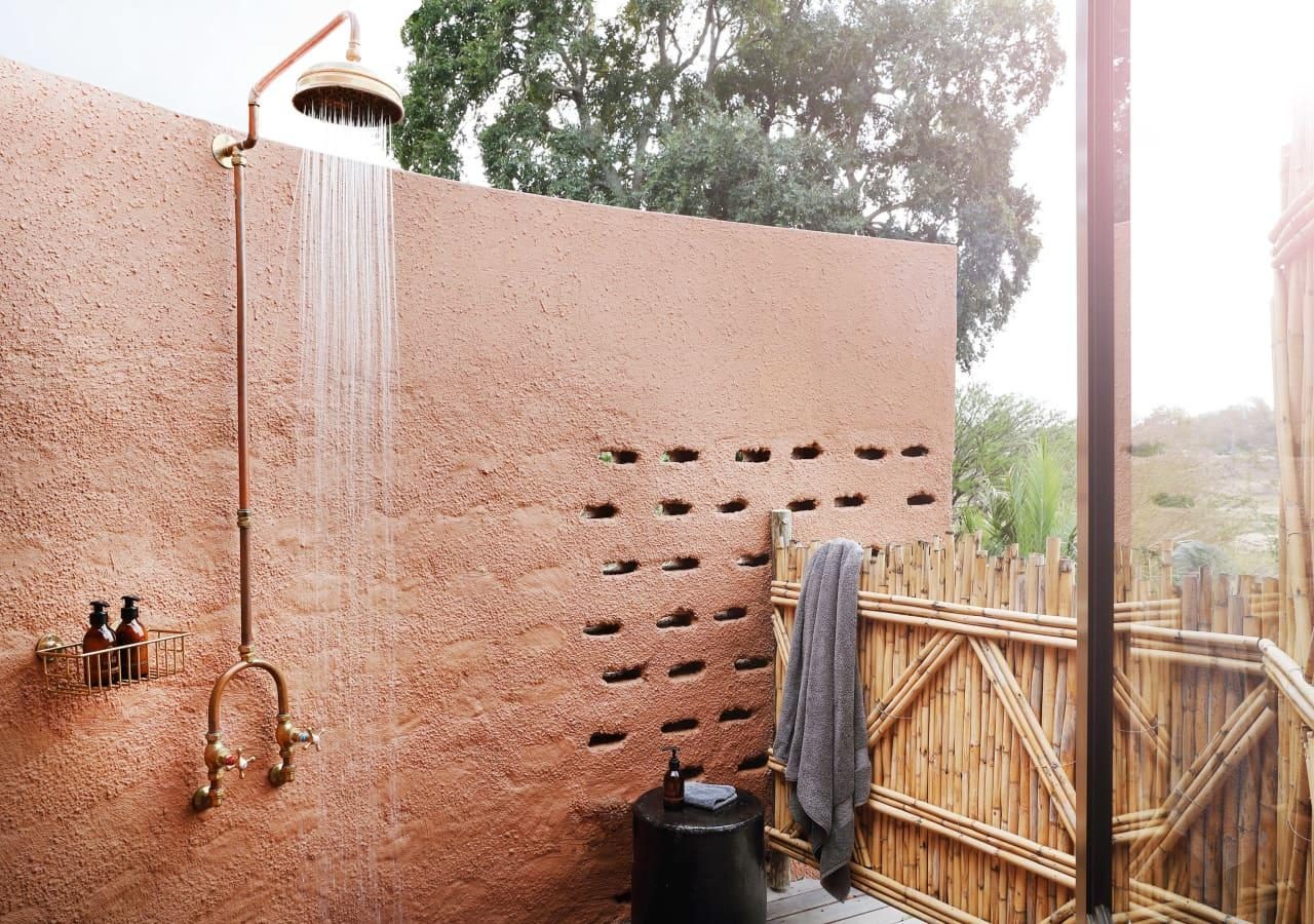 Outdoor shower malamala camp