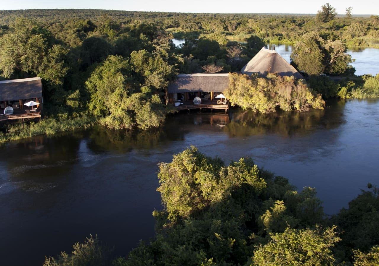 T aerial view of the lodge