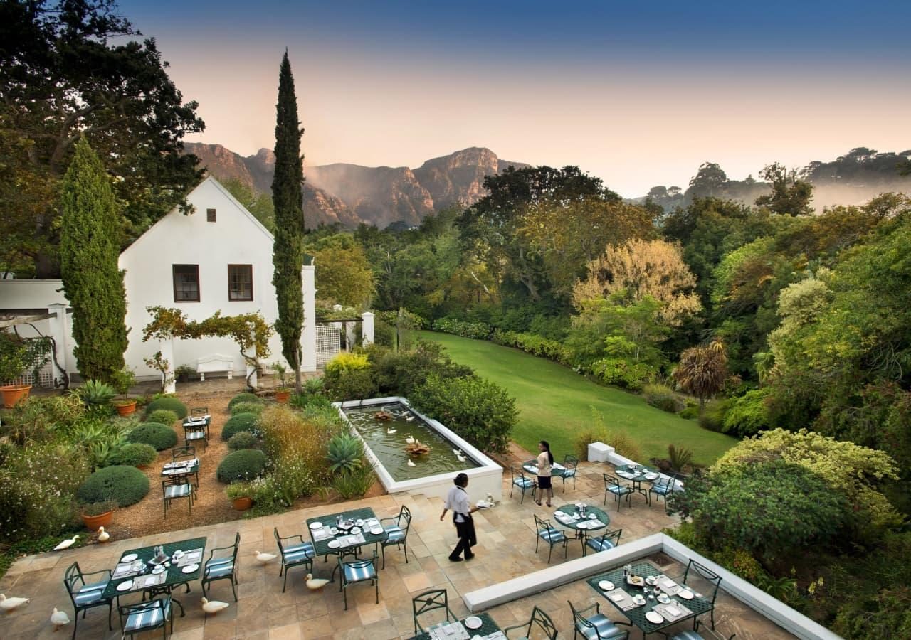 The cellars hohenort outdoor dining setup 1280