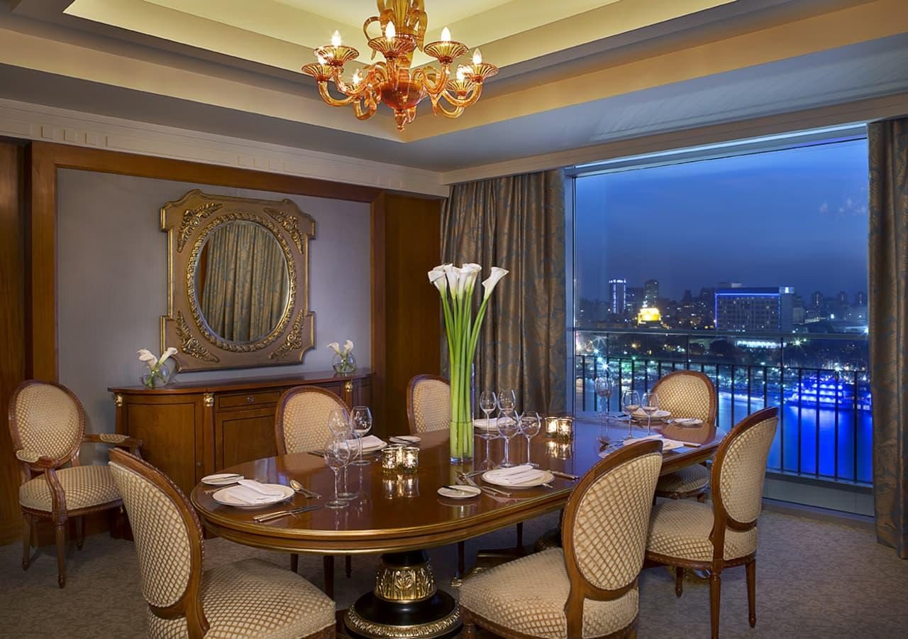 The nile ritz carlton royal suite dining room