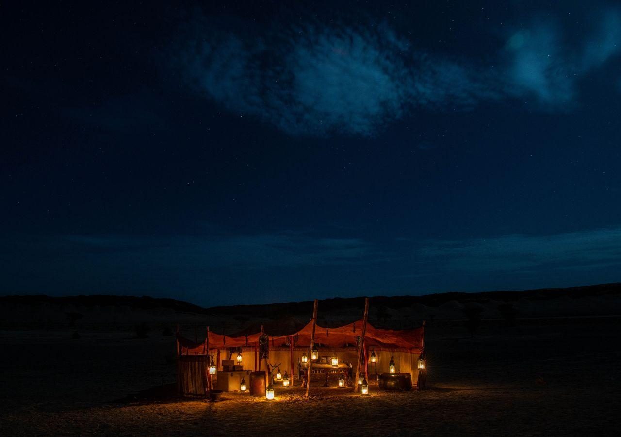 Acacia Camp at night