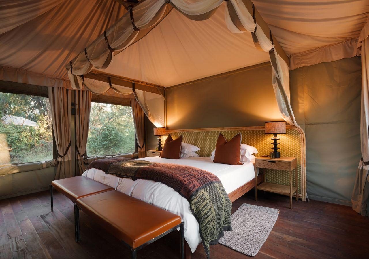 Chindeni Bush Camp Guest Main Tent Bedroom