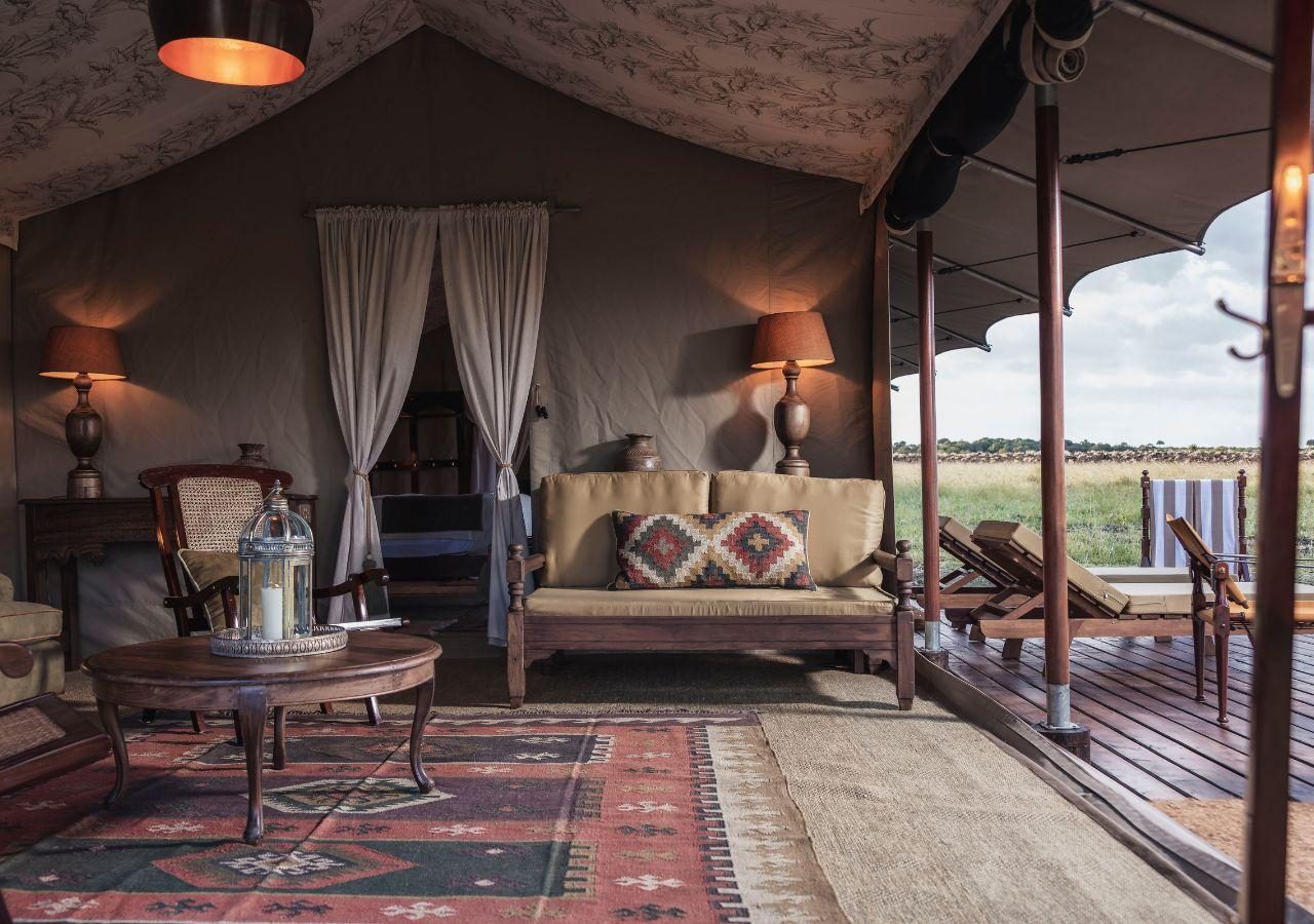 Elewana Little Elephant Pepper Camp Family Tent Lounge