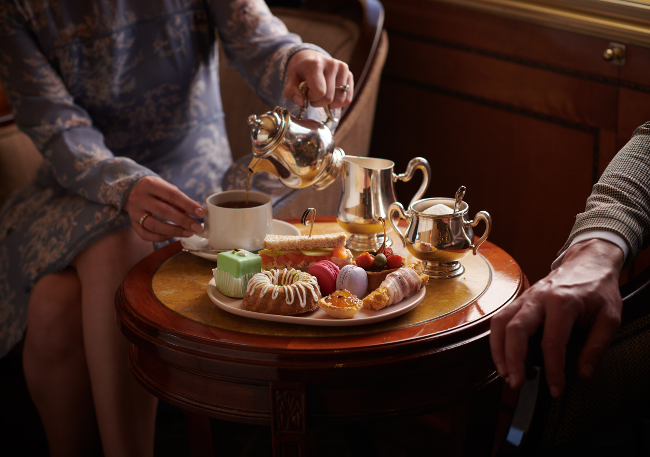 Traditional high tea severed on Blue Train