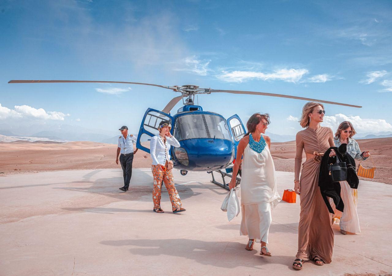 Inara Camp - Arrival by Helicopter