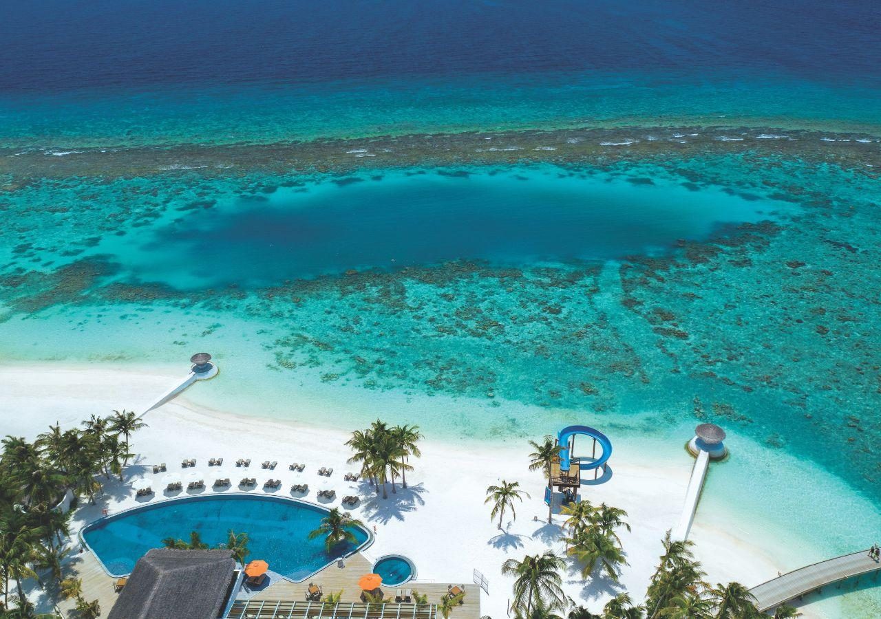 OBLU SELECT Sangeli Maldives The Sangs and Beach with Water Slide View
