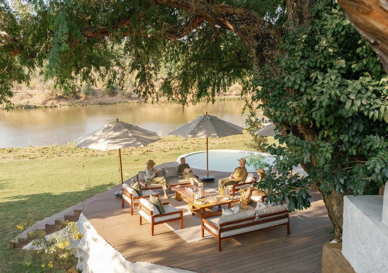 Time Tide Chongwe House Outdoor Seating with River View