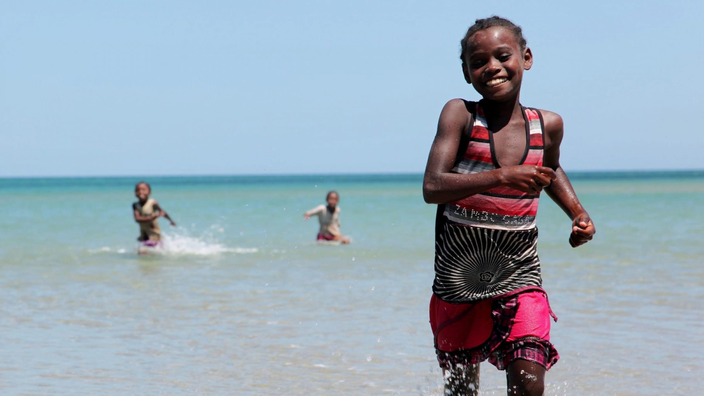 Anjajavy village children beach