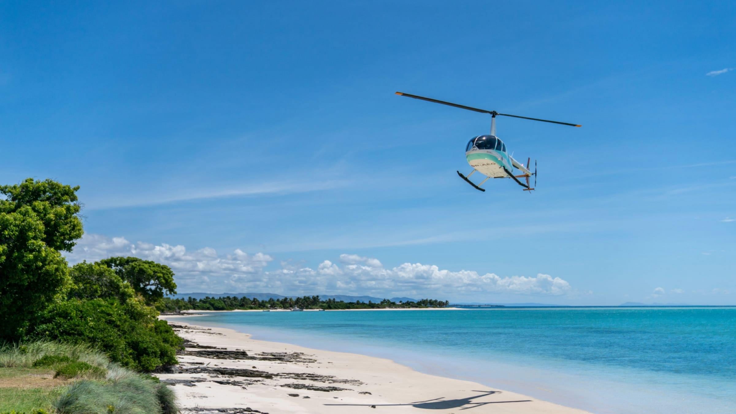 Miavana helicopter island beach