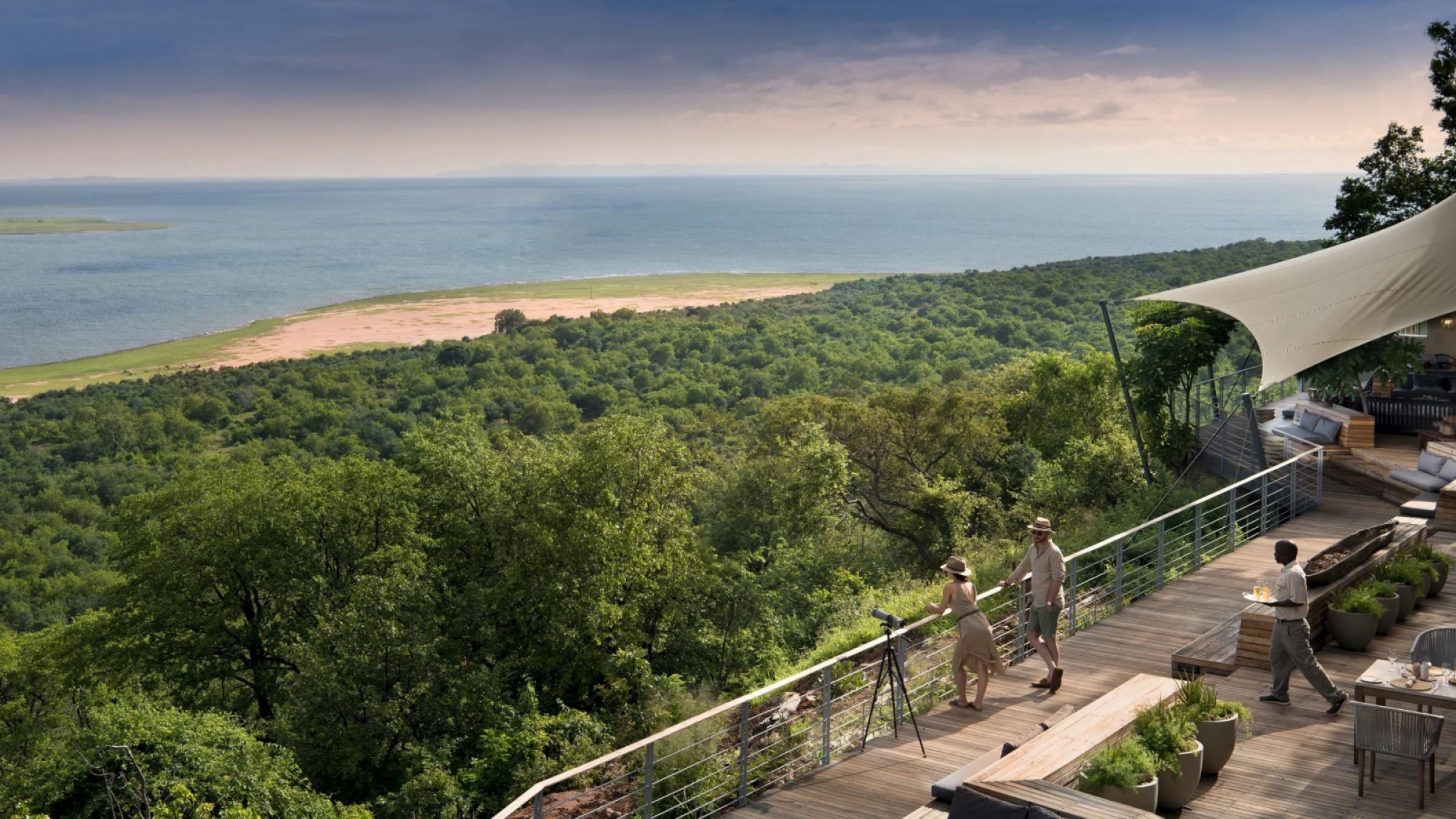 Bumi hills safari lodge main guest area overlooking lake kariba 2400