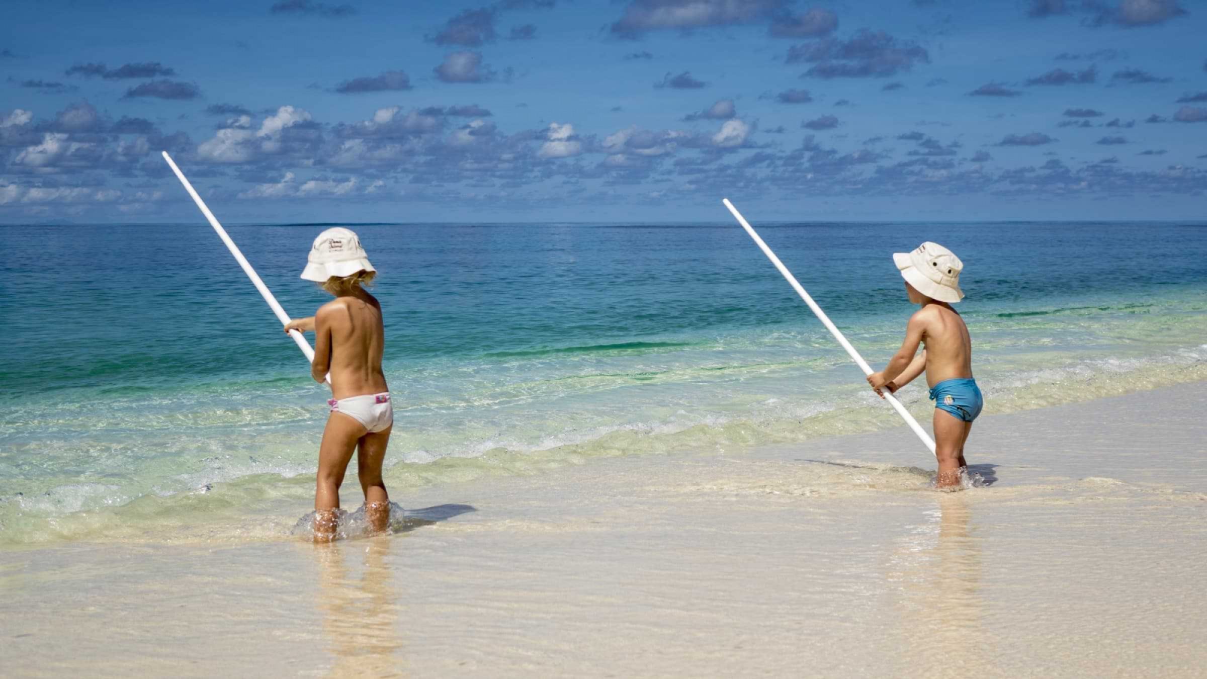 Denis island seychelles family fishing