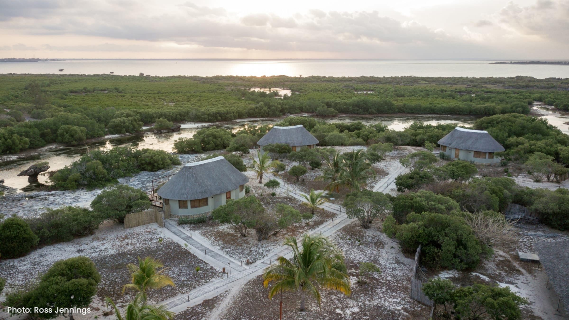 H aerial view of the lodge