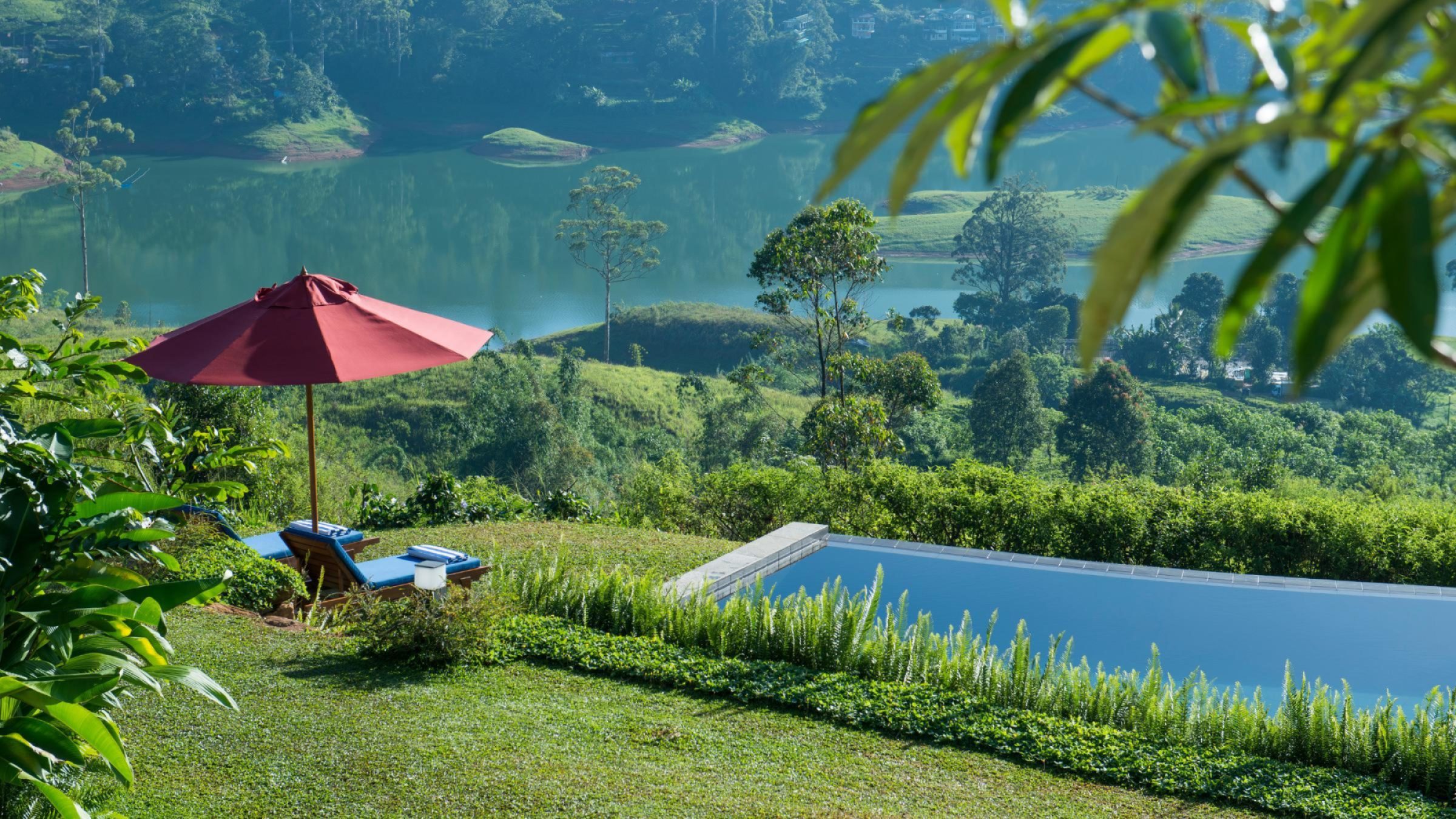 Sri Lankan hotel overlooking a lake