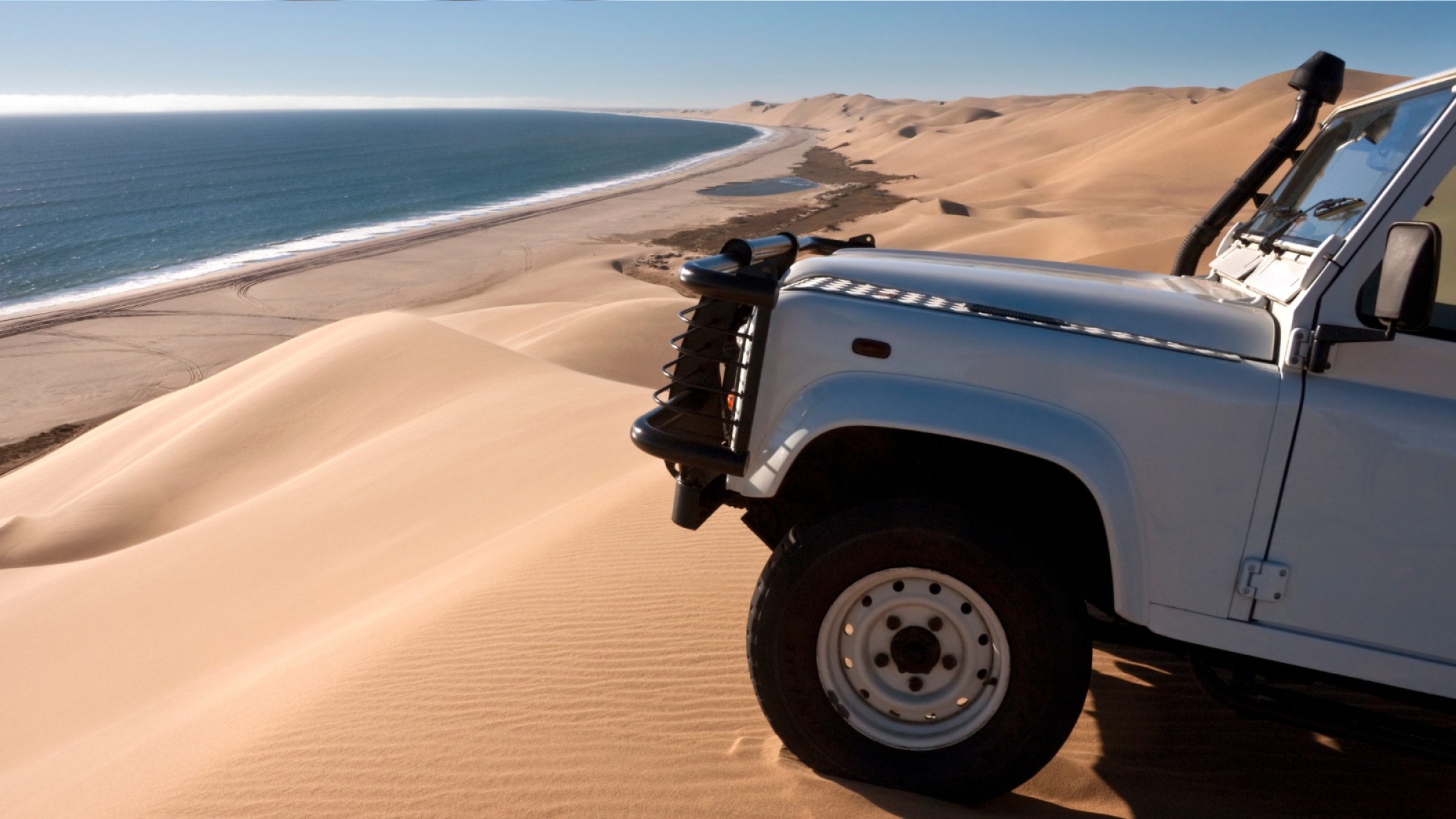 car in Namib desert Namibia