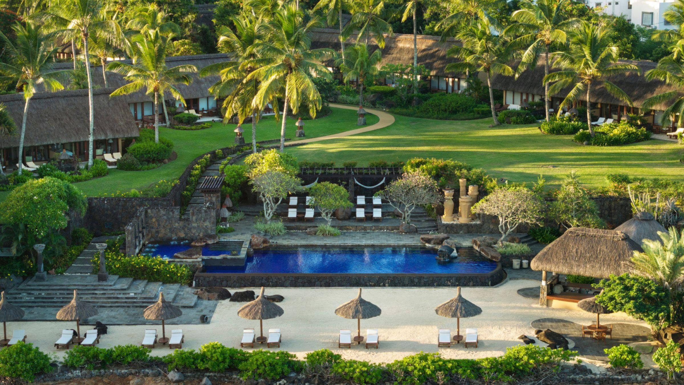 The Oberoi Mauritius - aerial view from beach