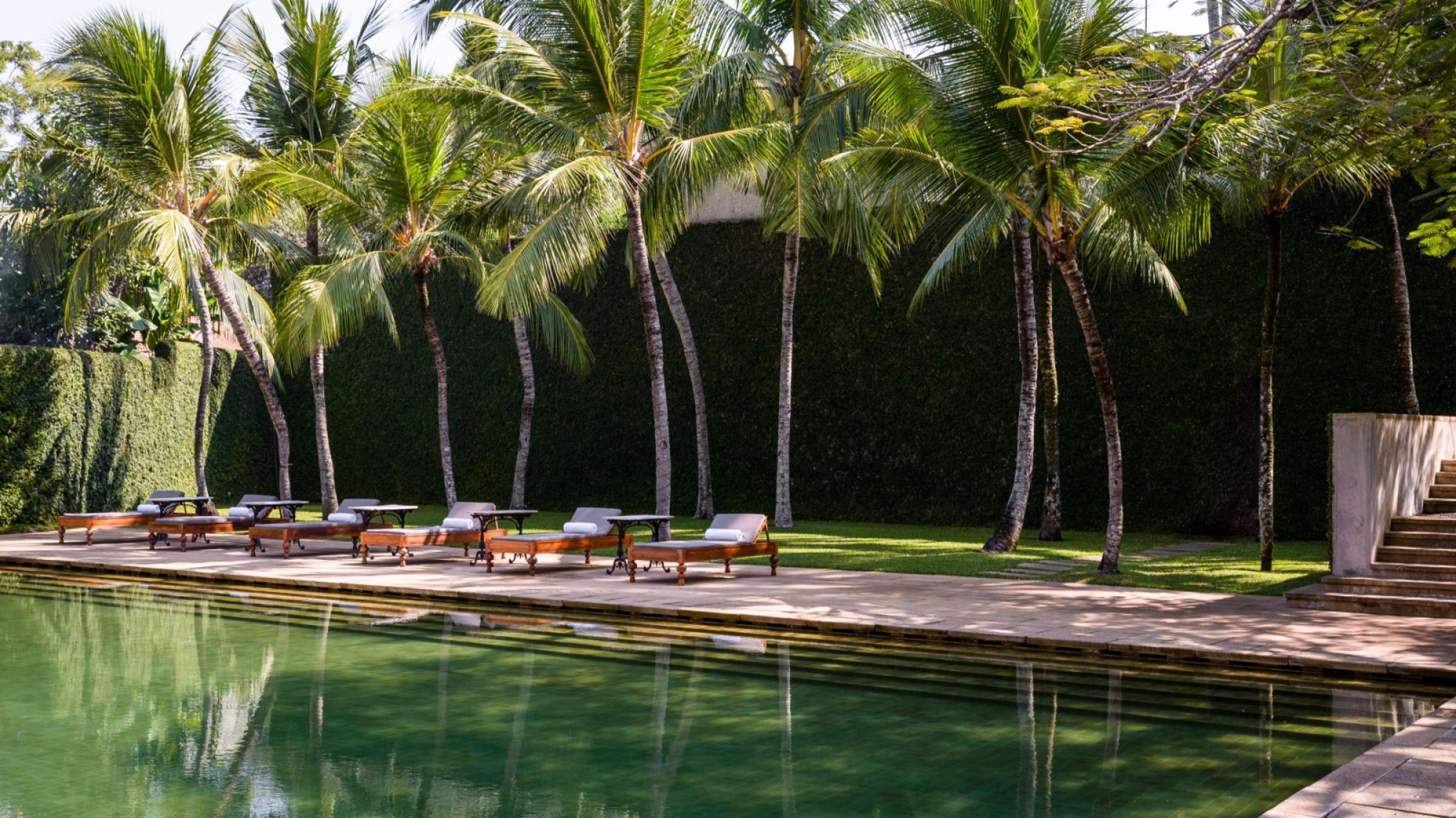 pool with loungers