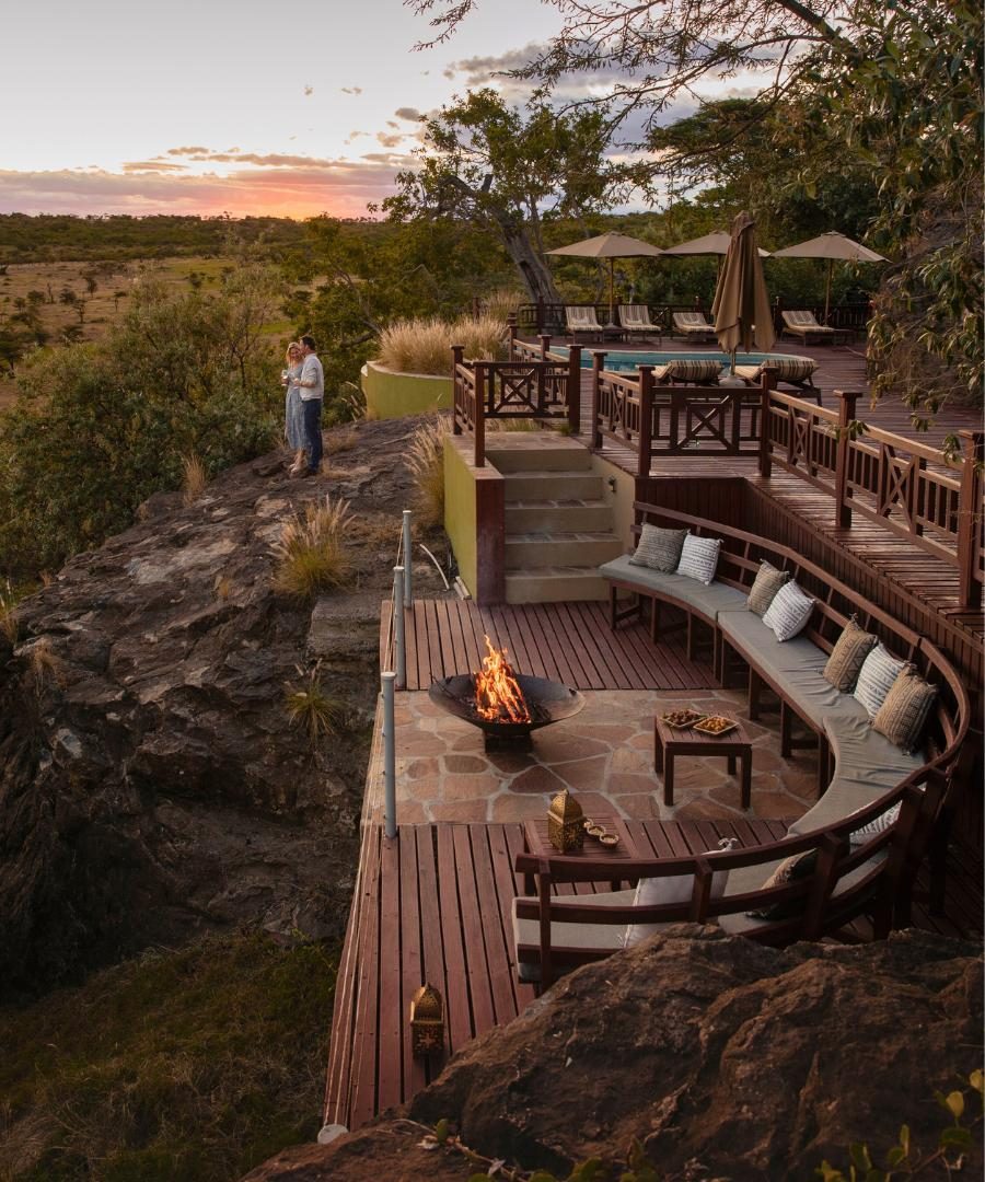 Fire deck area at Hemingways Ol Seki Mara in Kenya