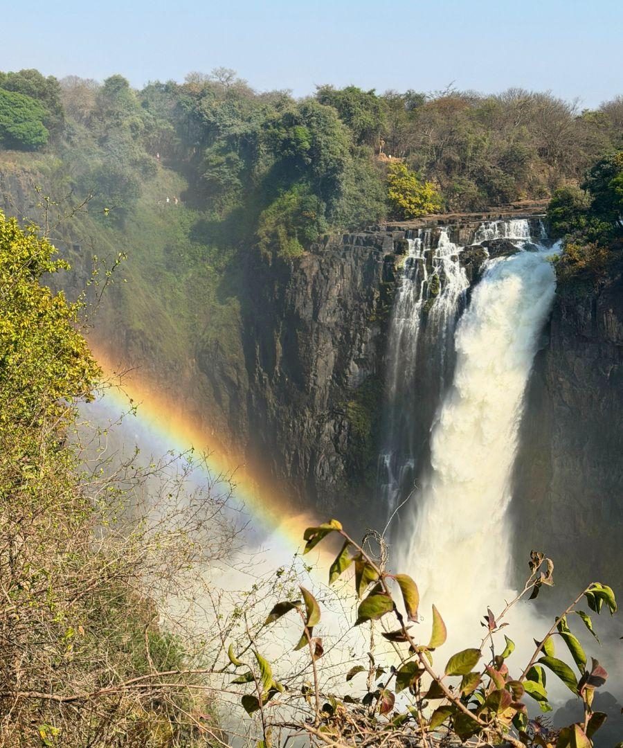 Victoria Falls with a Rainbow