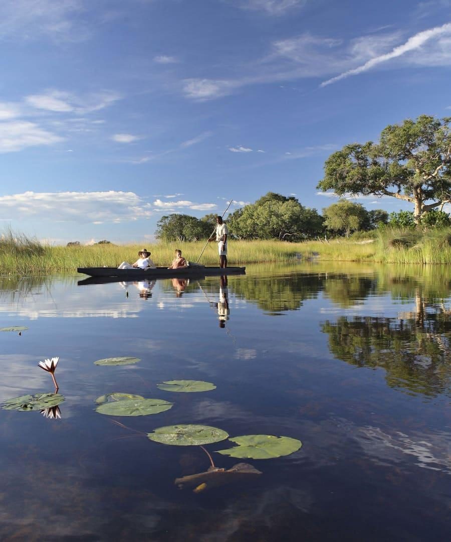 Mokoro safari in the Okavango Delta in Botswana