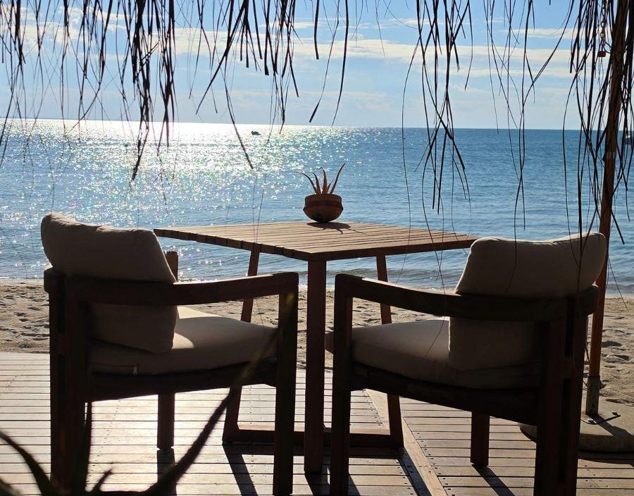 Ocean views from deck chairs in mozambique