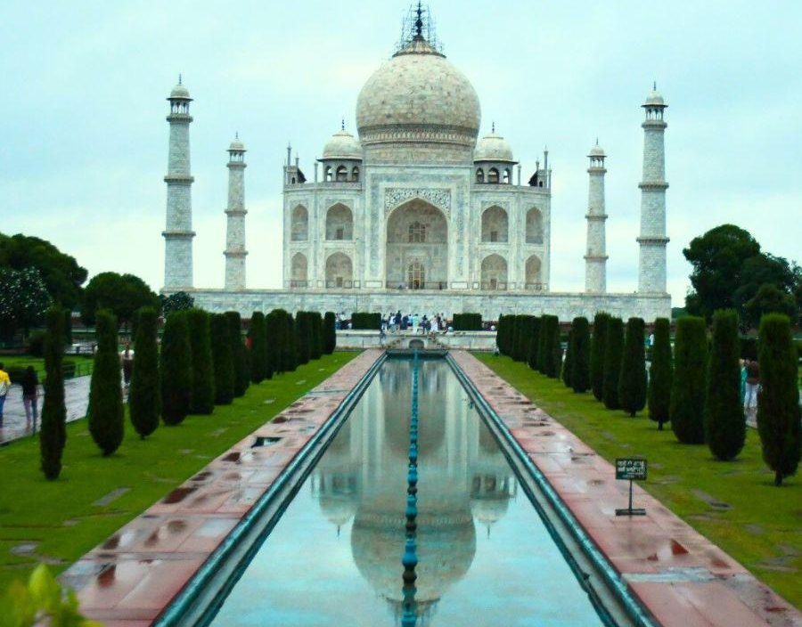 view of Taj Mahal at sunrise
